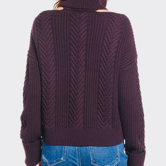 Paige Open Shoulder Turtleneck Sweater - Picture 2 of 8